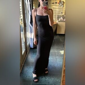 SKIMS black ribbed maxi tank top dress size m
